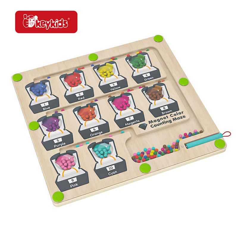 Magnetic Color and Number Maze Wooden Montessori Fine Motor Toys for 3+ Year Old W11H116