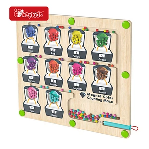 Magnetic Color and Number Maze Wooden Montessori Fine Motor Toys for 3+ Year Old W11H116