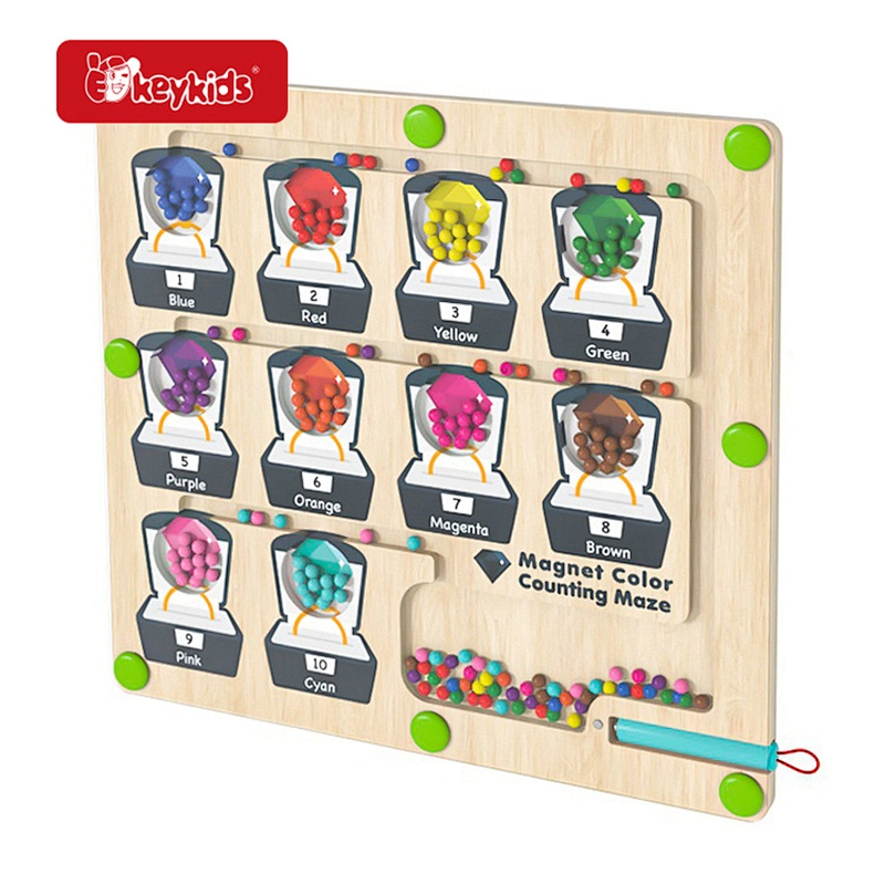 Magnetic Color and Number Maze Wooden Montessori Fine Motor Toys for 3+ Year Old W11H116