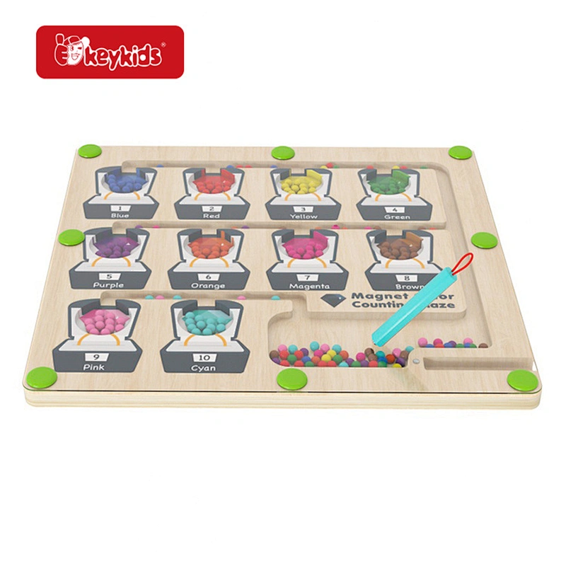 Magnetic Color and Number Maze Wooden Montessori Fine Motor Toys for 3+ Year Old W11H116